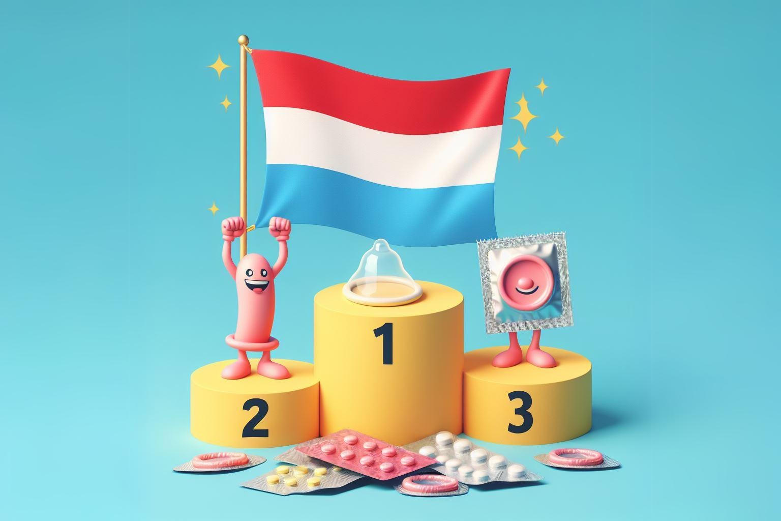 Doğum kontrolü konusunda kazananlar podyumunda 1 numara olarak Lüksemburg bayrağı